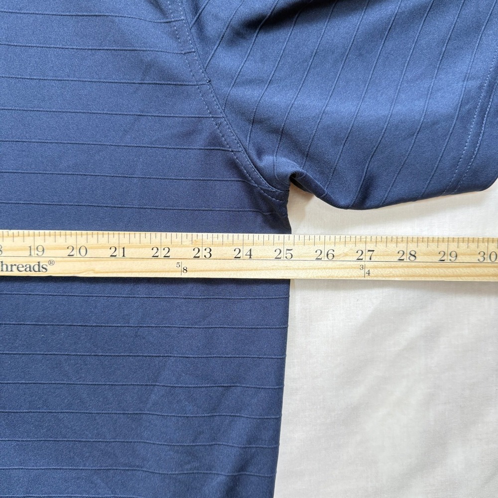 Callaway Polo Shirt Mens XXL Navy Blue Opti-Dri Textured Stripe Tipped Collar - Picture 4 of 10